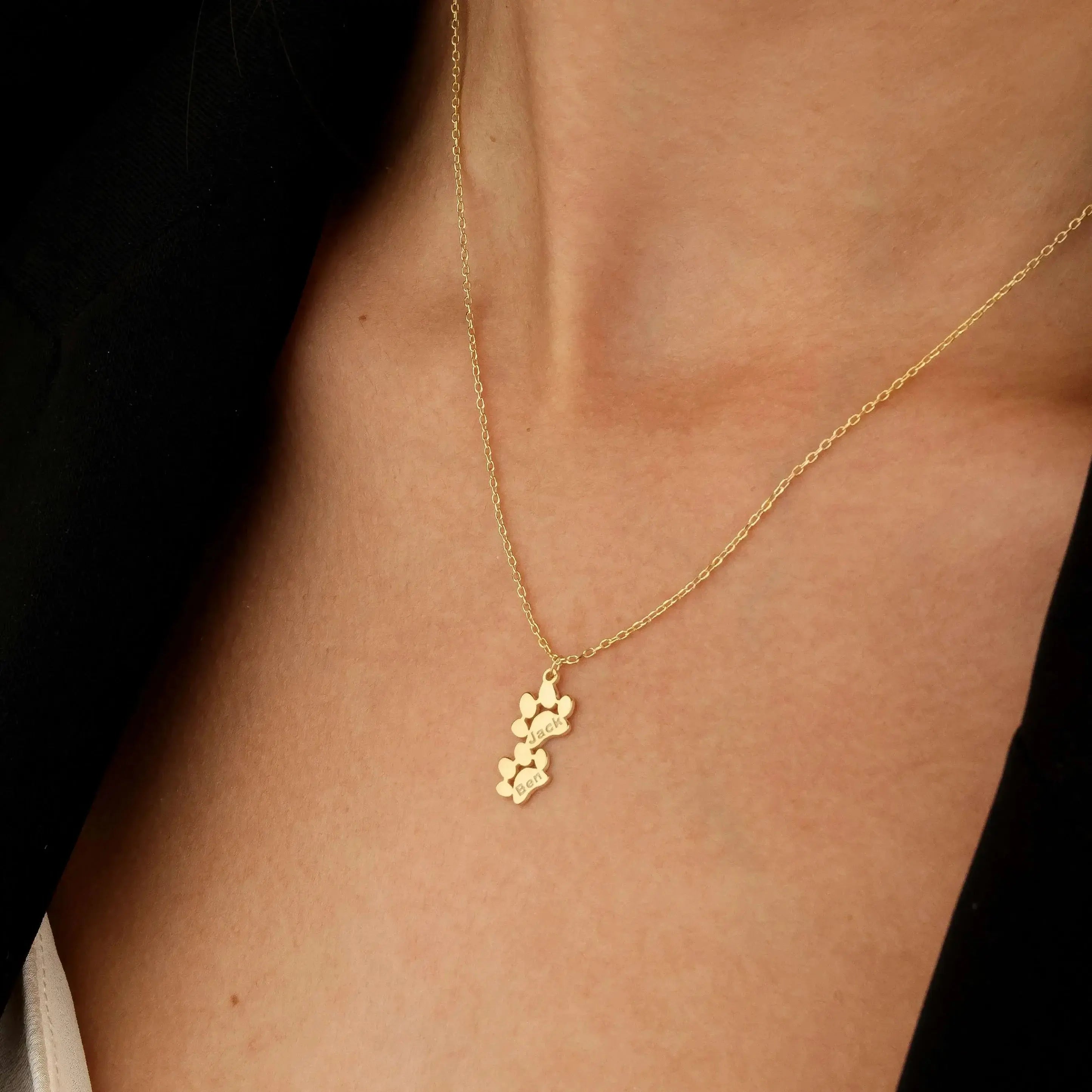 Collier Personnalisé avec Nom et Patte