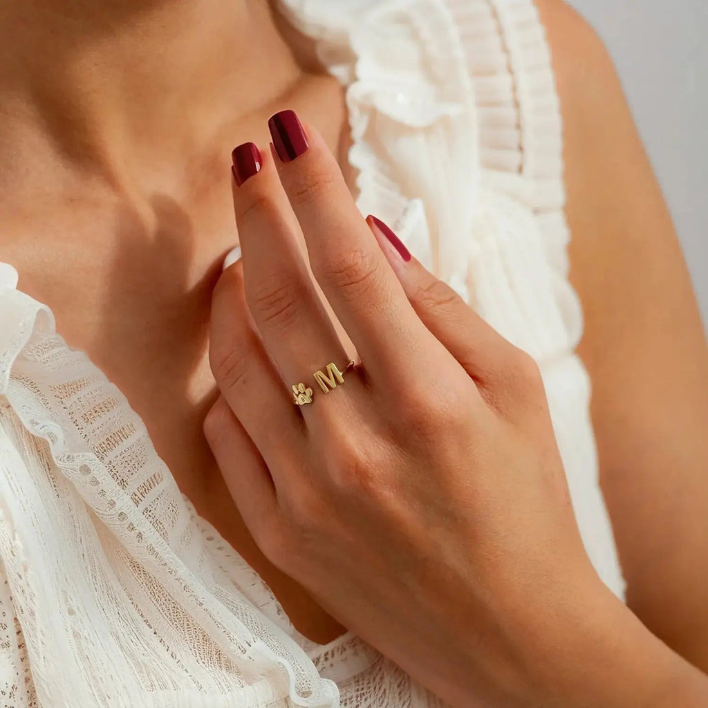Bague Initiale Personnalisée pour Animal de Compagnie