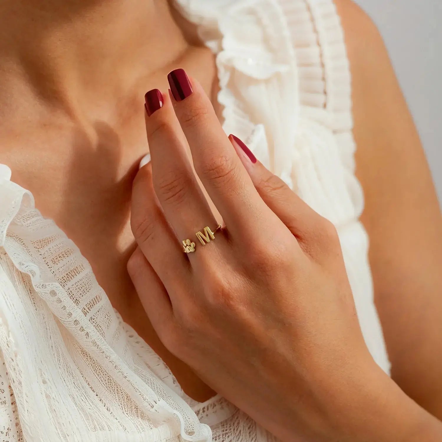Bague Initiale Personnalisée pour Animal de Compagnie