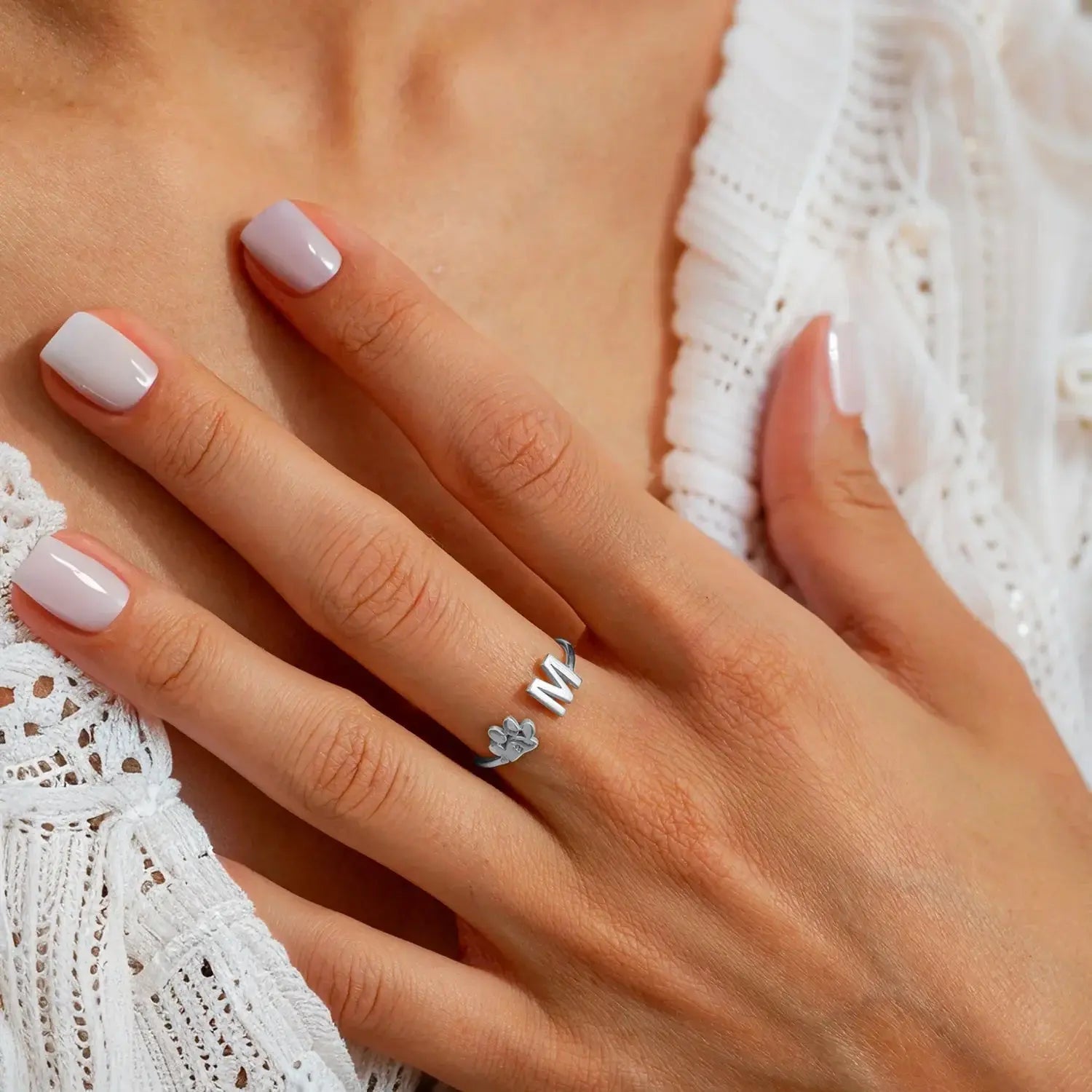 Bague Initiale Personnalisée pour Animal de Compagnie