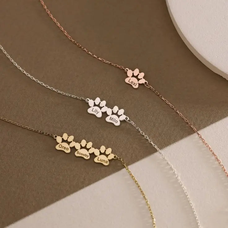Bracelet Personnalisé avec Nom et Patte