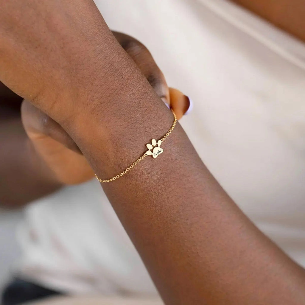 Bracelet Personnalisé avec Nom et Patte