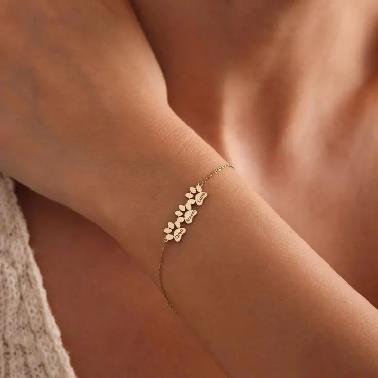 Bracelet Personnalisé avec Nom et Patte