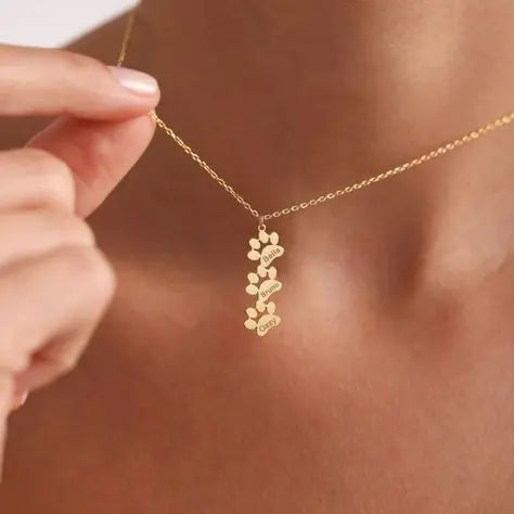 Collier Personnalisé avec Nom et Patte