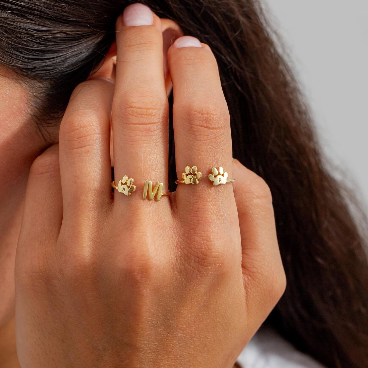 Bague Initiale Personnalisée pour Animal de Compagnie