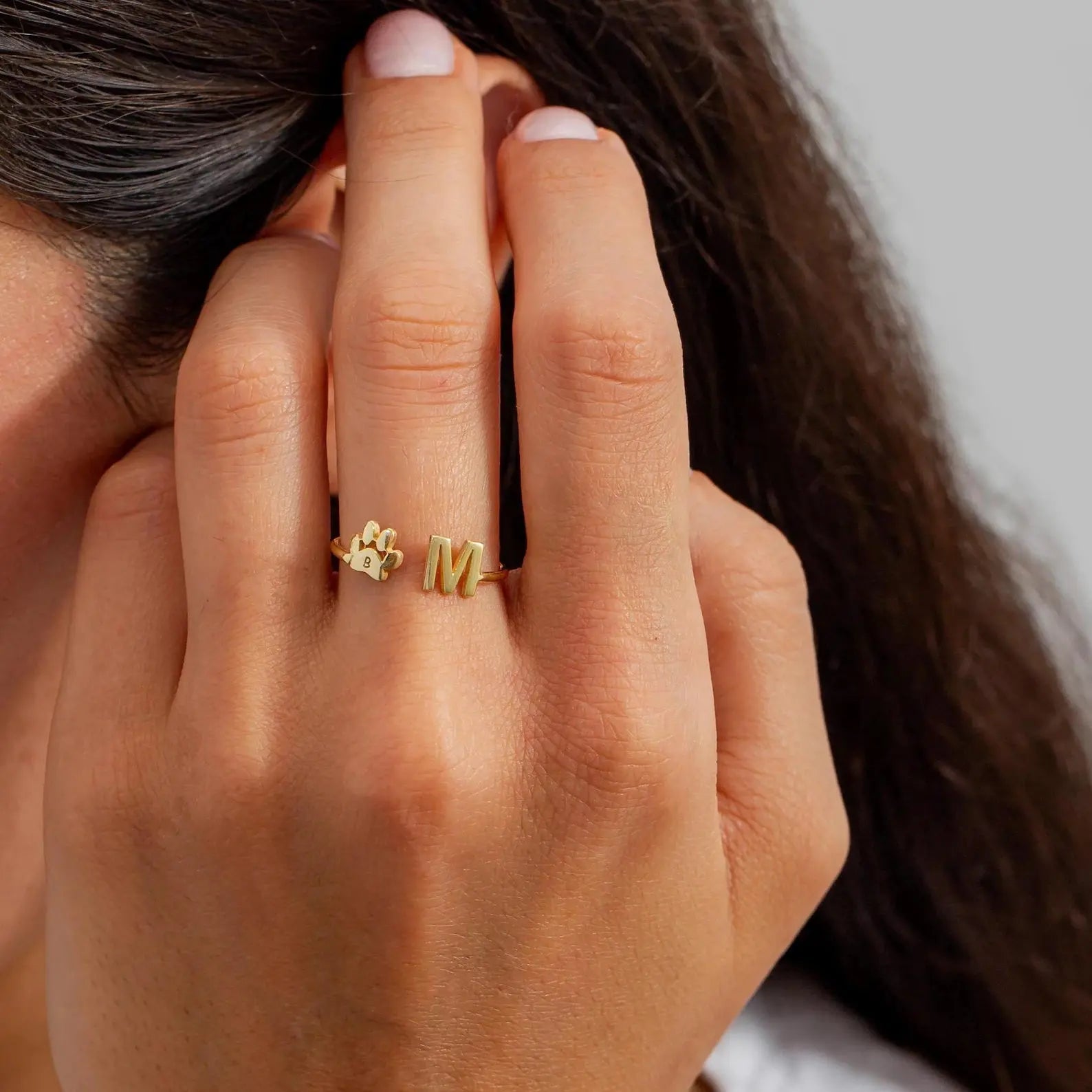 Bague Initiale Personnalisée pour Animal de Compagnie
